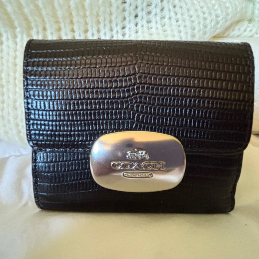 Coach Black Textured Leather Wallet
